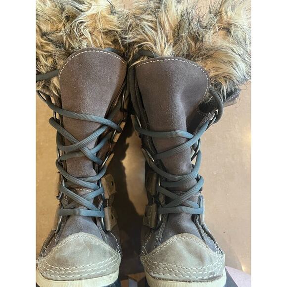 Sorel Joan of Artic Waterproof Snow Boots Women 8 Vegan Faux Fur Lace Up Boots - Picture 11 of 15